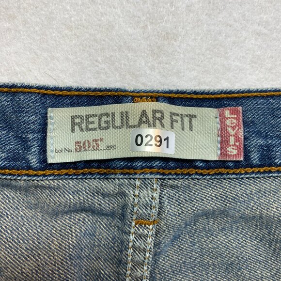 Levi's 505 Jeans Men's 40 Blue Denim Straight Leg Actual Size 38 x 29.5 - Picture 3 of 8